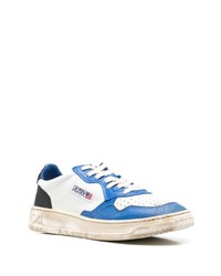 weiße und blaue Leder niedrige Sneakers von AUTRY