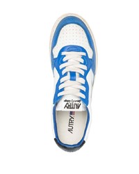 weiße und blaue Leder niedrige Sneakers von AUTRY