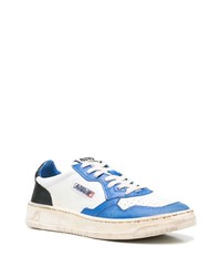 weiße und blaue Leder niedrige Sneakers von AUTRY