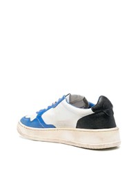 weiße und blaue Leder niedrige Sneakers von AUTRY