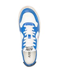 weiße und blaue Leder niedrige Sneakers von AUTRY