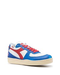 weiße und blaue Leder niedrige Sneakers von Diadora