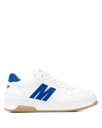 weiße und blaue Leder niedrige Sneakers von MSGM