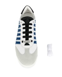 weiße und blaue Leder niedrige Sneakers von DSQUARED2