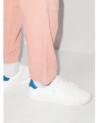 weiße und blaue Leder niedrige Sneakers von Palm Angels