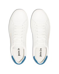 weiße und blaue Leder niedrige Sneakers von Palm Angels