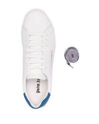 weiße und blaue Leder niedrige Sneakers von Palm Angels