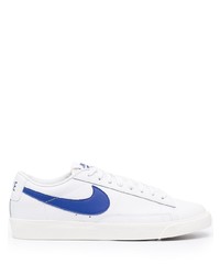 weiße und blaue Leder niedrige Sneakers von Nike