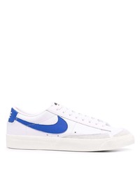 weiße und blaue Leder niedrige Sneakers von Nike