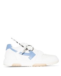weiße und blaue Leder niedrige Sneakers von Off-White
