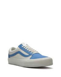 weiße und blaue Leder niedrige Sneakers von Vans