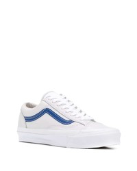 weiße und blaue Leder niedrige Sneakers von Vans