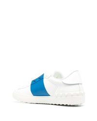 weiße und blaue Leder niedrige Sneakers von Valentino