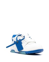 weiße und blaue Leder niedrige Sneakers von Off-White
