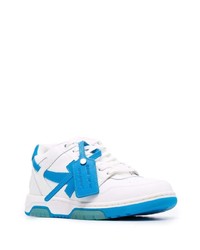 weiße und blaue Leder niedrige Sneakers von Off-White