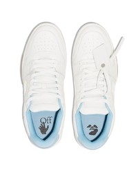 weiße und blaue Leder niedrige Sneakers von Off-White