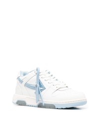 weiße und blaue Leder niedrige Sneakers von Off-White