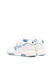 weiße und blaue Leder niedrige Sneakers von Off-White