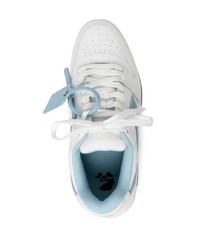 weiße und blaue Leder niedrige Sneakers von Off-White