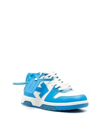 weiße und blaue Leder niedrige Sneakers von Off-White