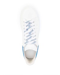 weiße und blaue Leder niedrige Sneakers von Alexander McQueen