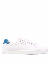 weiße und blaue Leder niedrige Sneakers von Palm Angels