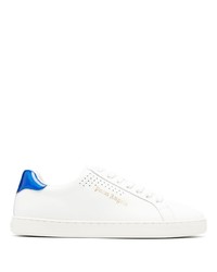 weiße und blaue Leder niedrige Sneakers von Palm Angels