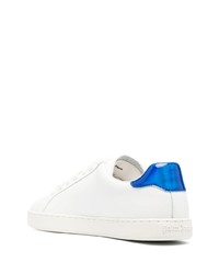 weiße und blaue Leder niedrige Sneakers von Palm Angels