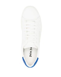 weiße und blaue Leder niedrige Sneakers von Palm Angels