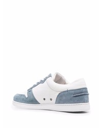 weiße und blaue Leder niedrige Sneakers von Harrys Of London