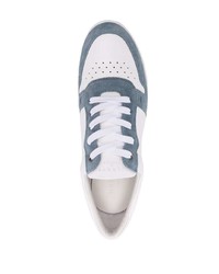 weiße und blaue Leder niedrige Sneakers von Harrys Of London