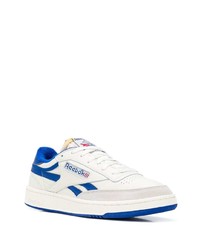 weiße und blaue Leder niedrige Sneakers von Reebok