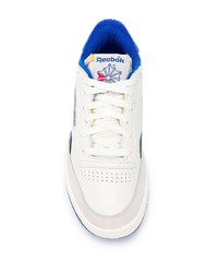 weiße und blaue Leder niedrige Sneakers von Reebok