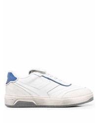 weiße und blaue Leder niedrige Sneakers von Pantofola D'oro