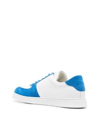weiße und blaue Leder niedrige Sneakers von Etro