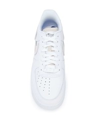 weiße und blaue Leder niedrige Sneakers von Nike