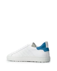 weiße und blaue Leder niedrige Sneakers von DSQUARED2