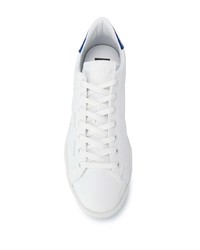 weiße und blaue Leder niedrige Sneakers von Golden Goose