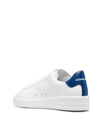 weiße und blaue Leder niedrige Sneakers von Golden Goose