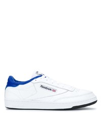 weiße und blaue Leder niedrige Sneakers von Reebok