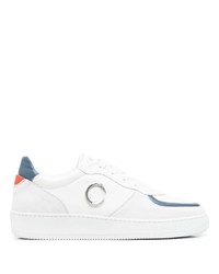 weiße und blaue Leder niedrige Sneakers von Roberto Cavalli