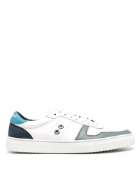 weiße und blaue Leder niedrige Sneakers von Ron Dorff