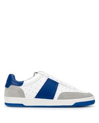 weiße und blaue Leder niedrige Sneakers von Sandro Paris