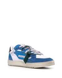 weiße und blaue Leder niedrige Sneakers von Off-White