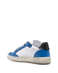 weiße und blaue Leder niedrige Sneakers von Off-White