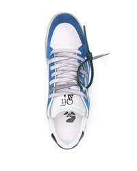 weiße und blaue Leder niedrige Sneakers von Off-White