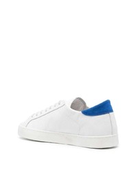 weiße und blaue Leder niedrige Sneakers von D.A.T.E