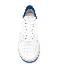 weiße und blaue Leder niedrige Sneakers von AUTRY