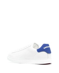 weiße und blaue Leder niedrige Sneakers von DSQUARED2