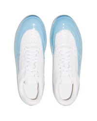 weiße und blaue Leder niedrige Sneakers von 424